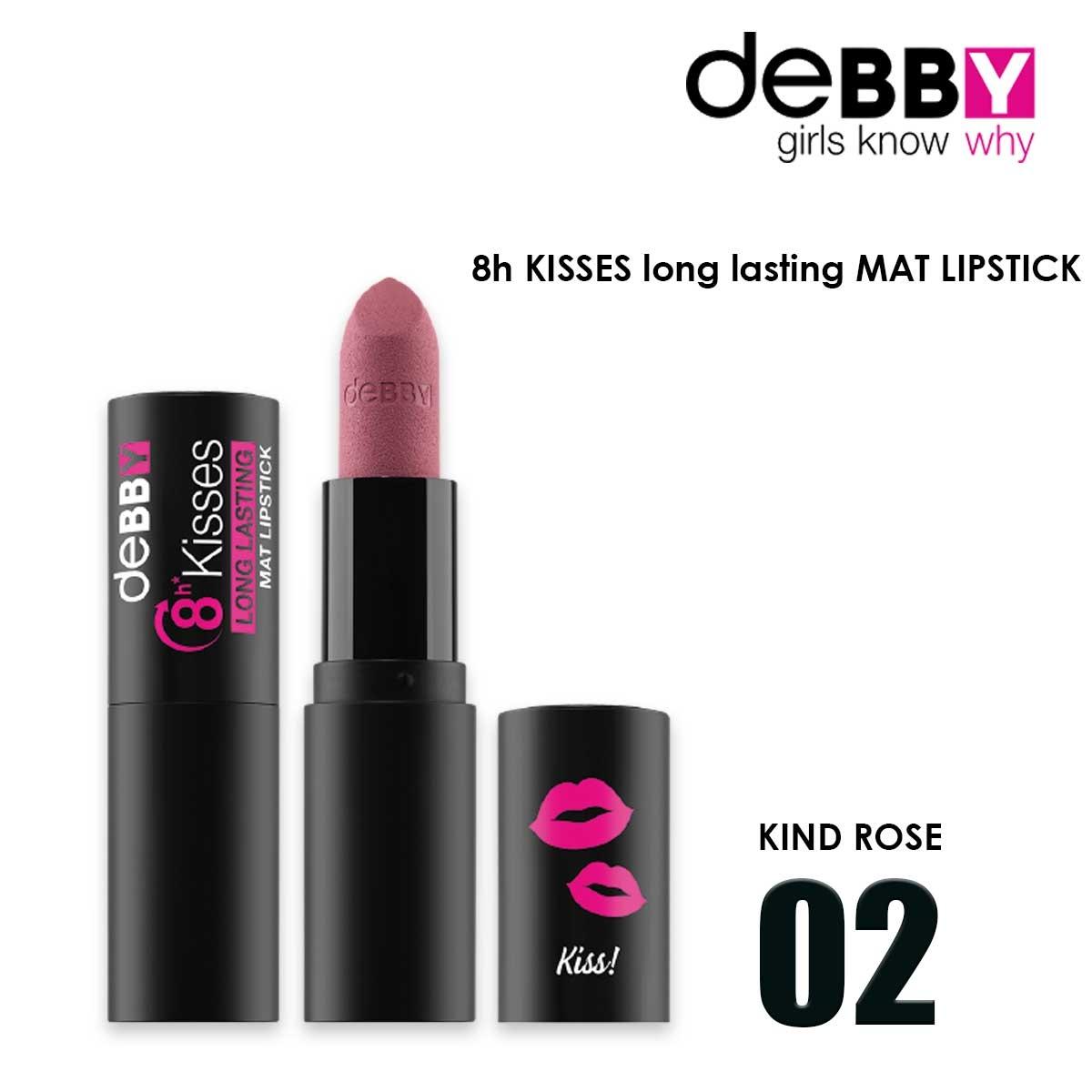Debby rossetto long lasting mat 8h kisses 02 kind rose