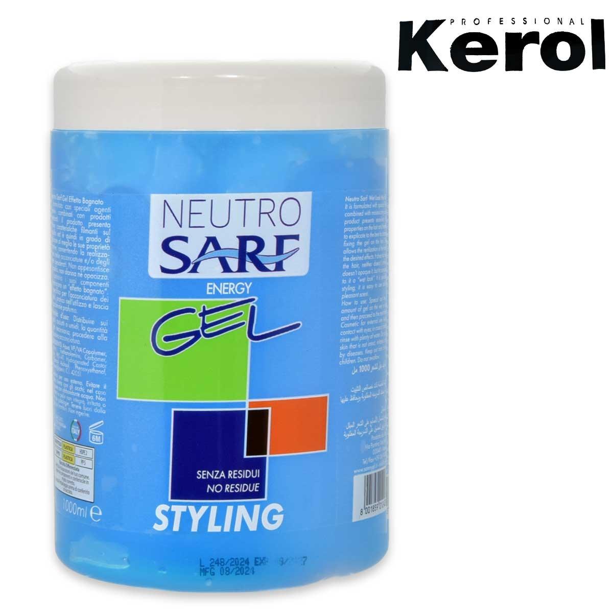 Kerol neutro sarf gel effetto bagnato 1000 ml vaso blu