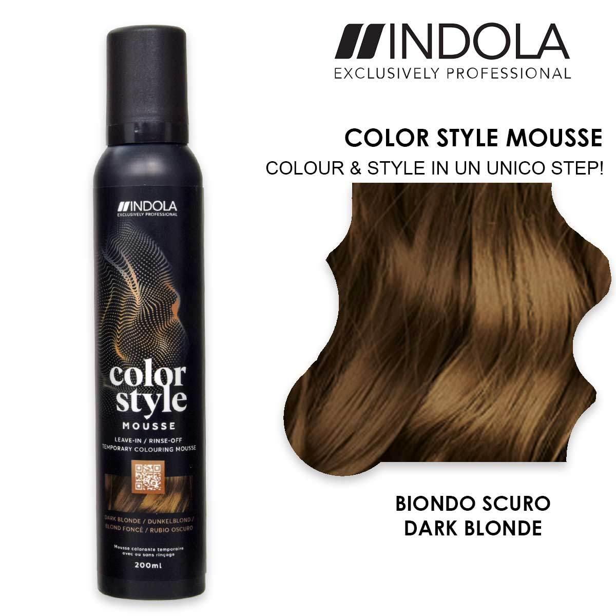 Indola color style mousse 200 ml biondo scuro