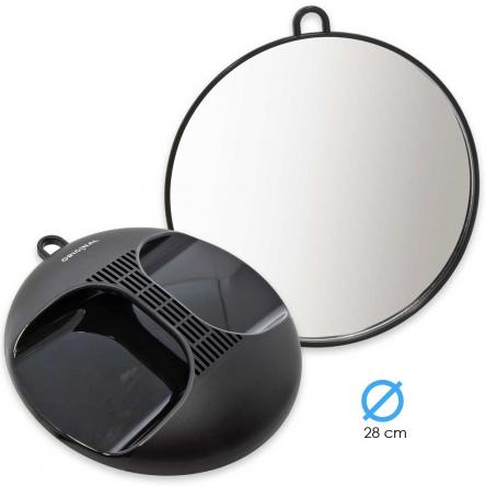 Obb hand held mirror luna round black 28 cm