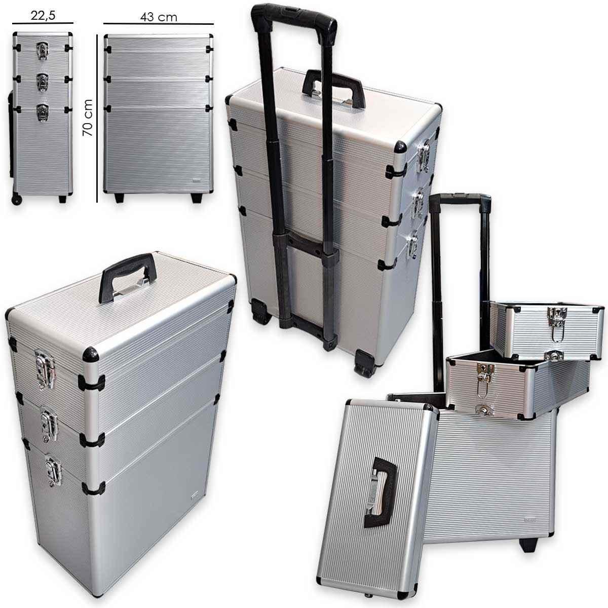 Obb trolley case alluminio 3 storage levels 70 x 43 x 22,5 cm