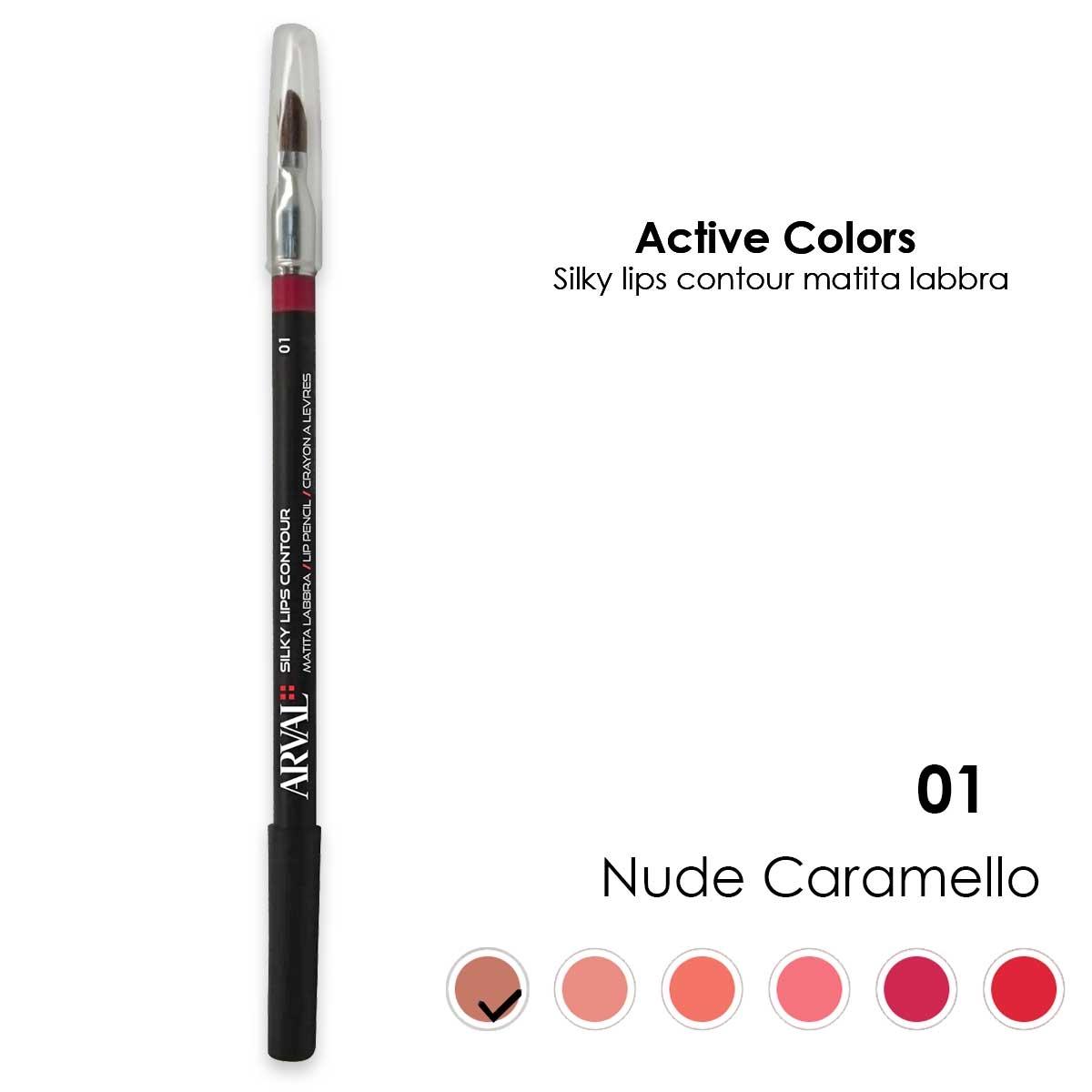ARVAL Silky lips contour n. 01 - nude caramello matita labbra - legno