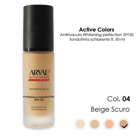 ARVAL ANTIMACULA - Whitening perfection SPF30 n. 04 - beige scuro      fondotinta schiarente  fl 30ml