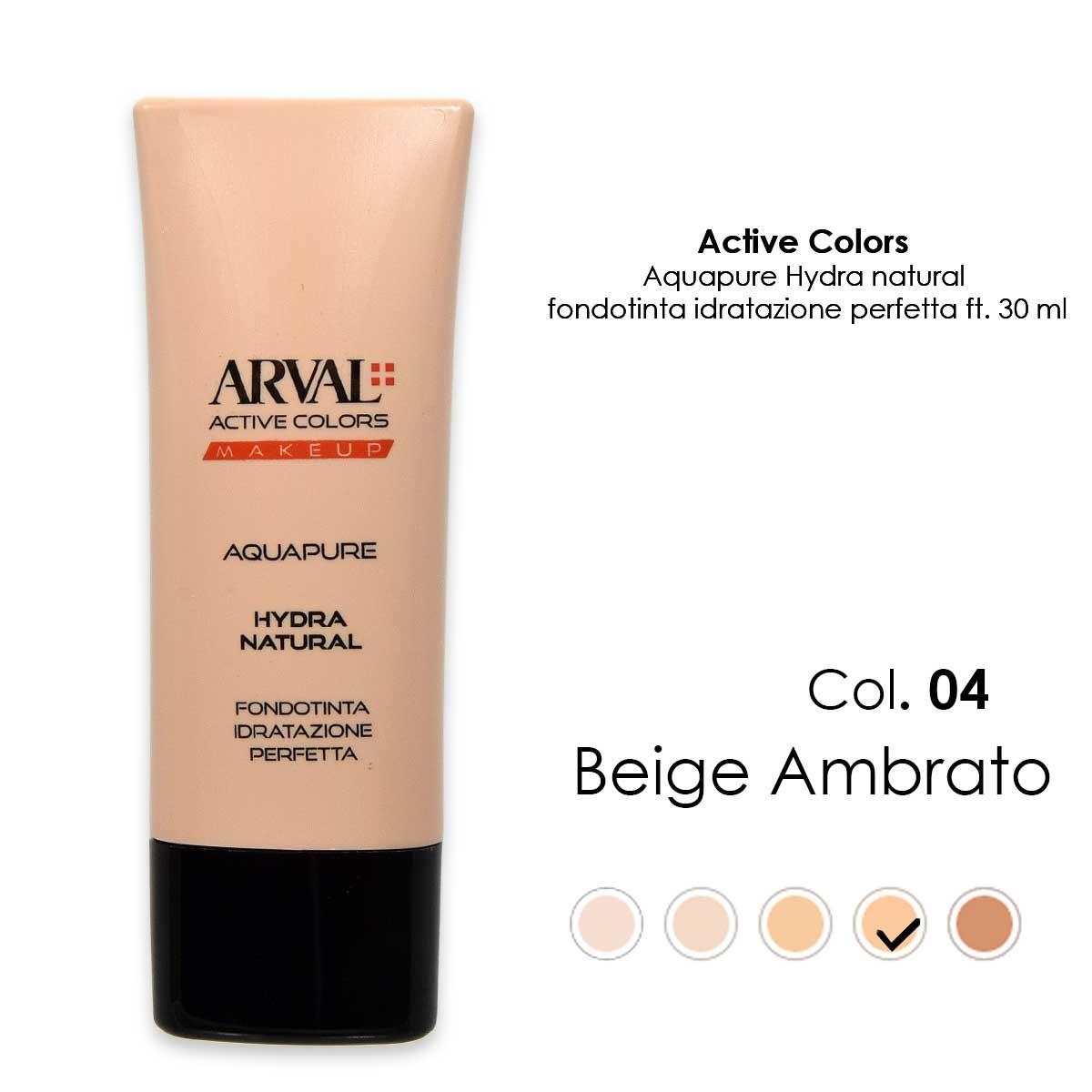 ARVAL AQUAPURE - Hydra-natural n. 04 - beige ambrato            fondotinta idratazione perfetta  ft 30ml