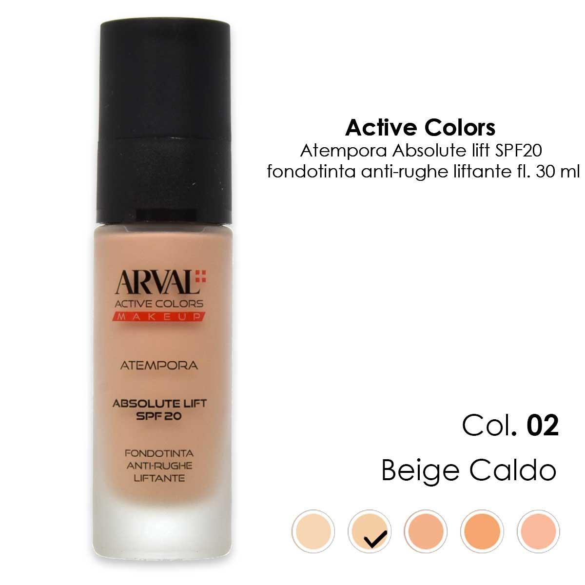 ARVAL ATEMPORA - Absolute lift SPF20 n. 02 - beige caldo           fondotinta antirughe liftante  fl 30ml