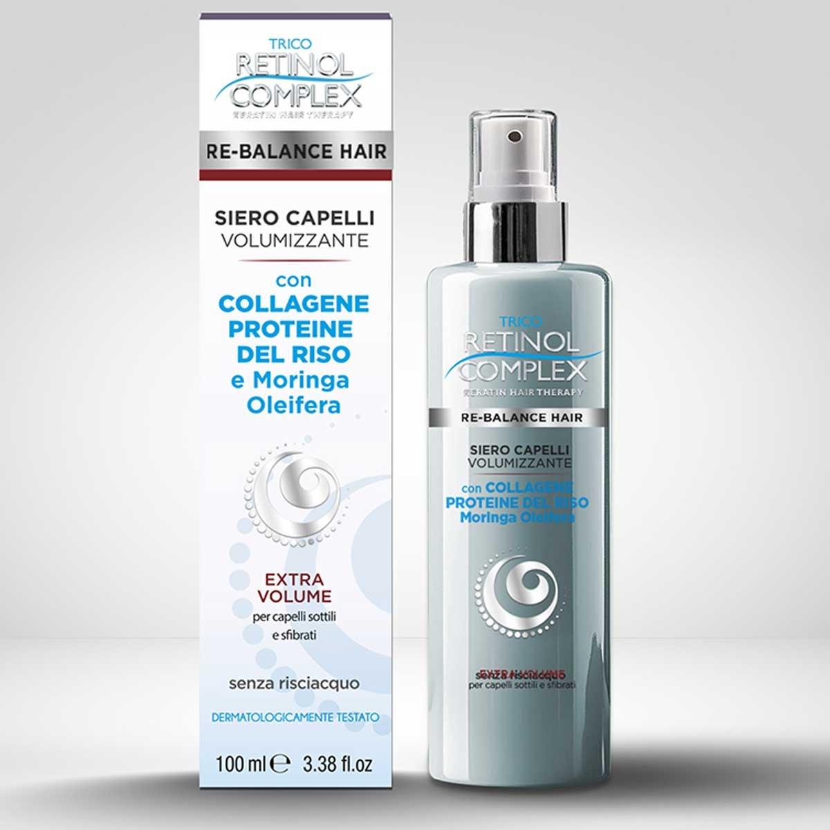 Retinol complex siero capelli volumizzante collagene prot.riso + moringa 100ml