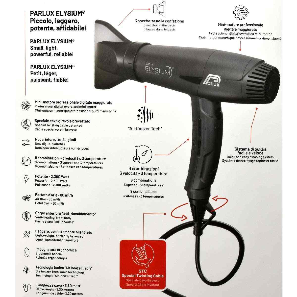 Parlux elysium 2300 watt titanio