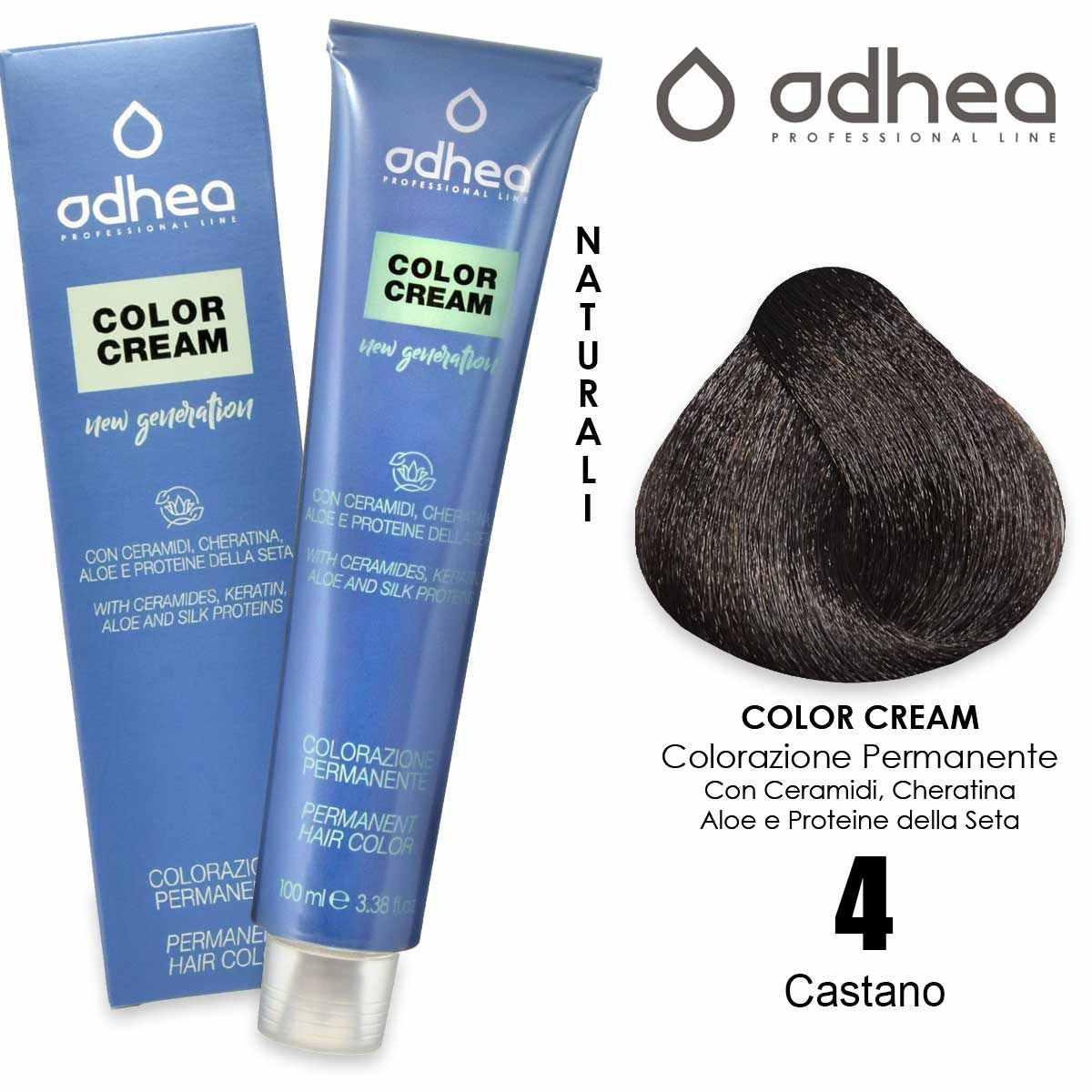 Odhea color cream con ammoniaca 100 ml - 4 castano