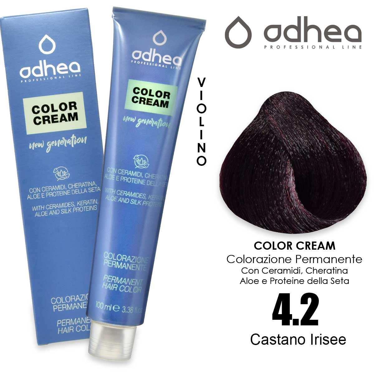 Odhea color cream con ammoniaca 100 ml - 4.2 castano irisee