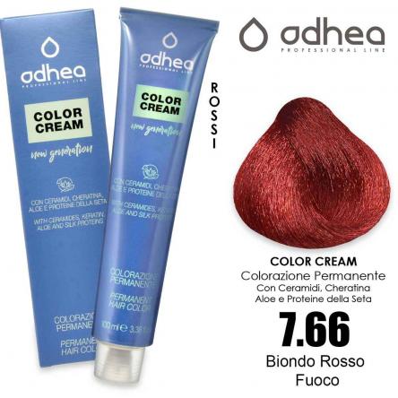 Odhea color cream con ammoniaca 100 ml - 7.66 biondo rosso fuoco