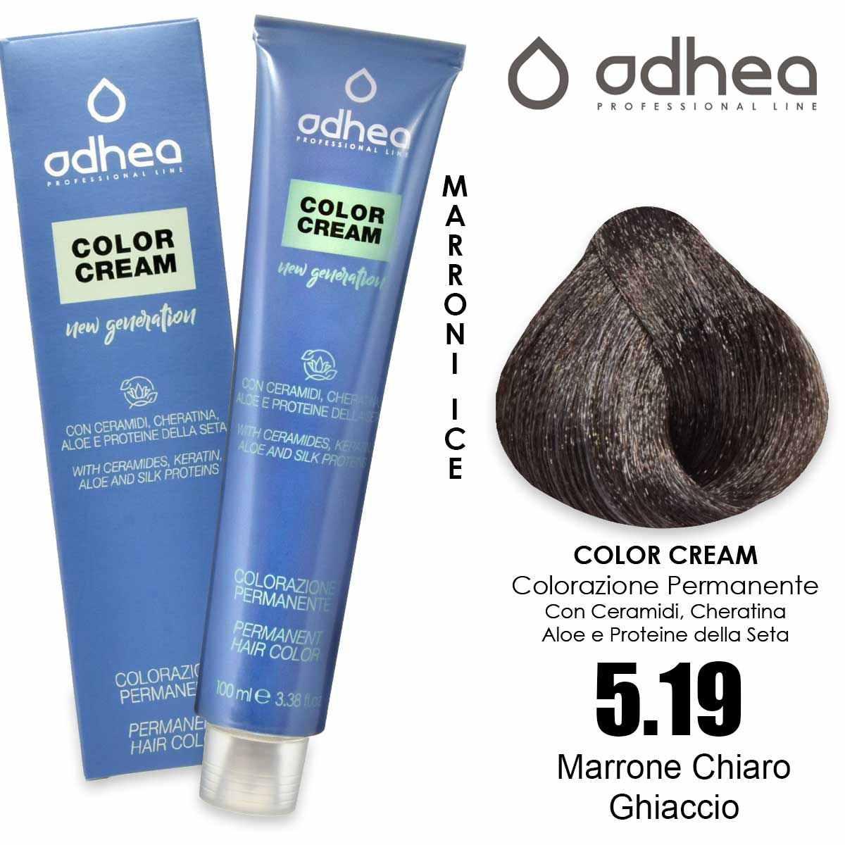 Odhea color cream con ammoniaca 100 ml - 5.19 marrone chiaro ghiaccio