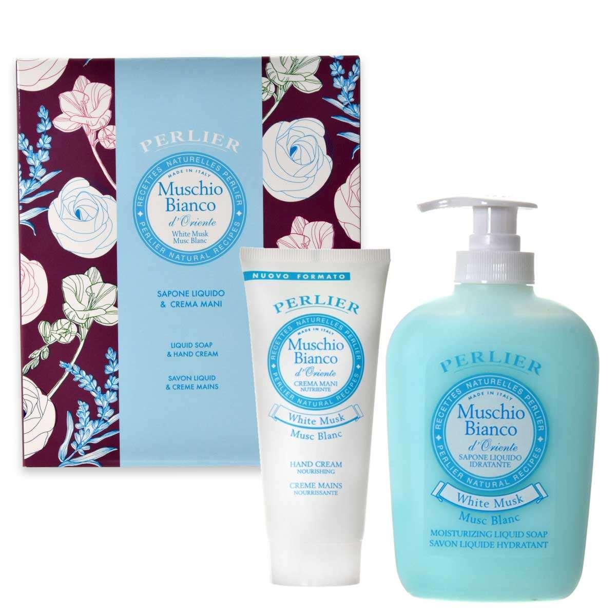 Perlier sapone liquido 300 ml + crema mani 100 ml muschio bianco