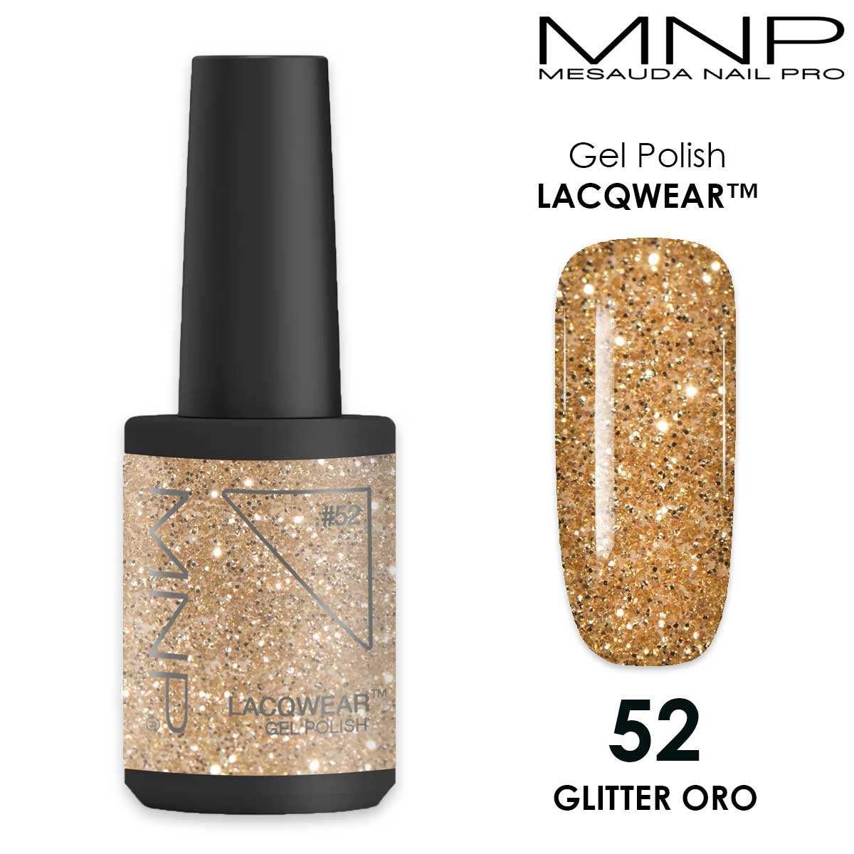 MESAUDA LACQWEAR MNP 10 ML Gel Polish 52 Glitter Oro