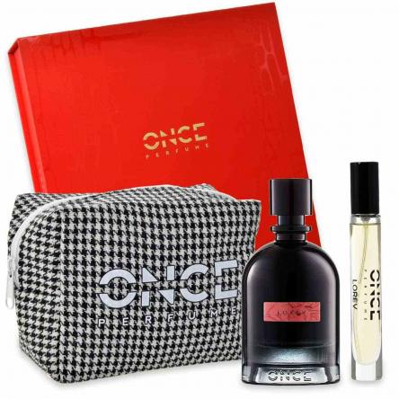 Once coffret once perfume-lorev edpi 100ml + travel 10ml + pochette
