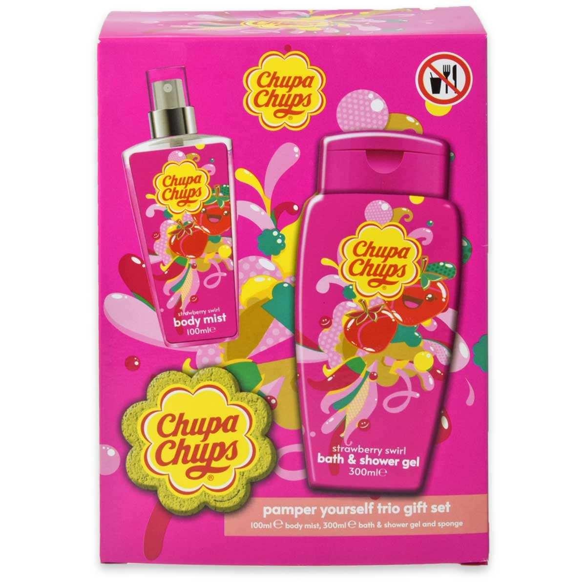 Chupa chups b.schiuma fragola 300 ml + acqua profumata fragola 100 ml + spugna