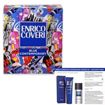 Enrico coveri coffret blue contemporary shower gel 300 ml + deo 150 ml