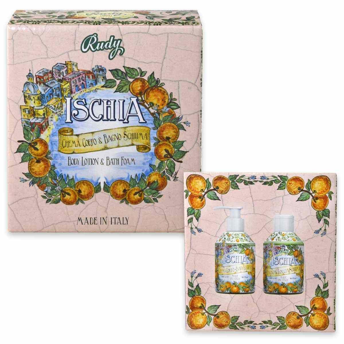 Rudy maioliche set ischia bagnoschiuma 250 ml + crema corpo 250 ml