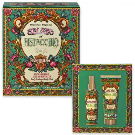 Rudy maioliche set corpo  pistacchio body mist 150 ml + crema corpo 250 ml