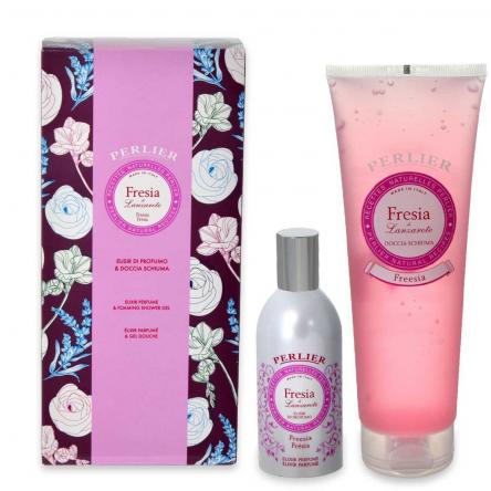 Perlier coffret bagno doccia 250 ml + profumo elisir 100 ml fresia