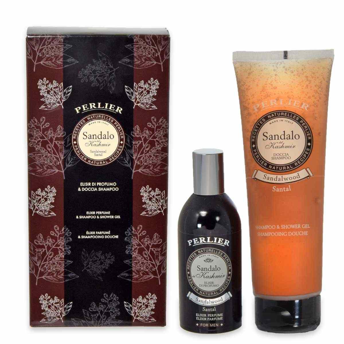 Perlier coffret bagno doccia 250 ml + profumo elisir 100 ml sandalo