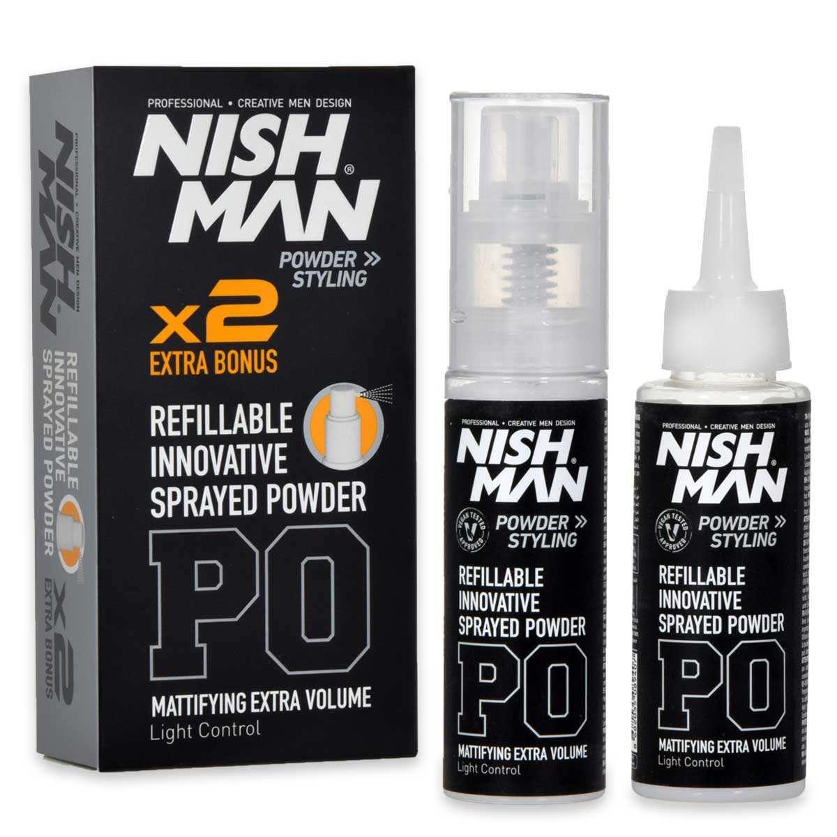 Nishman powder styling refillable innovative sprayed powder p0 20 gr+ 20 gr