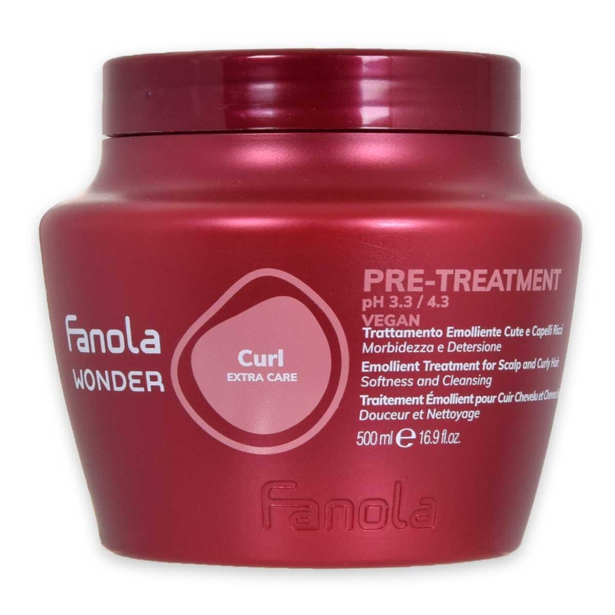Fanola wonder curl pre-treatment capelli ricci e ondulati morbidezza e definizione 500 ml