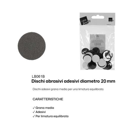 Labor dischi abrasivi adesivi grana media diametro 20mm conf. 50 pz