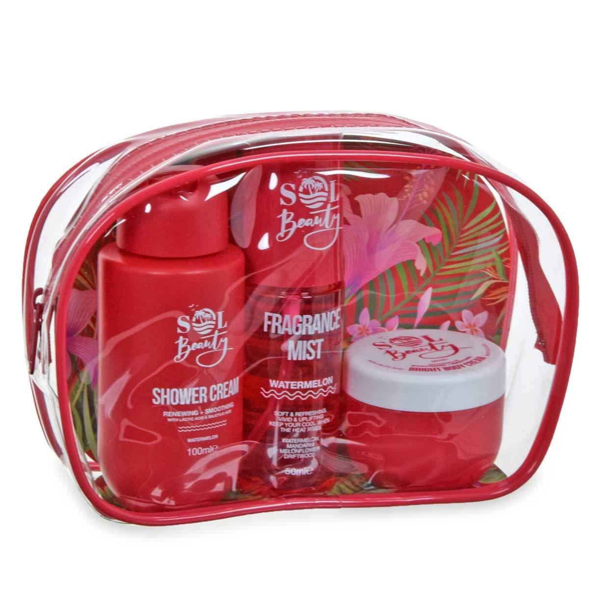 Sol beauty coffret bag set 3 pezzi anguria