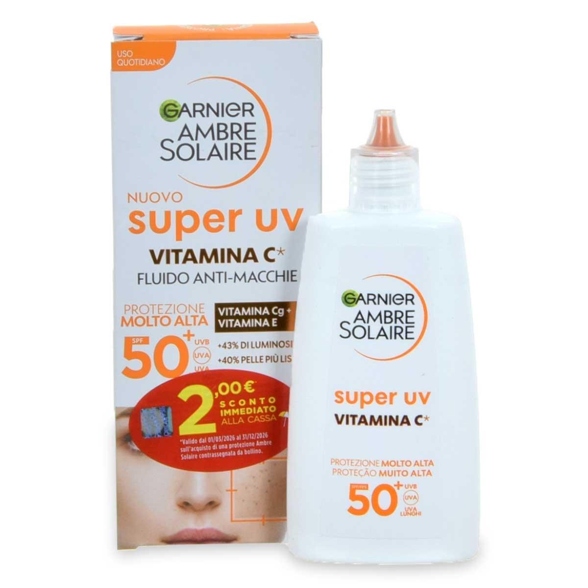 Garnier fluido antimacchia super uv 50+ viso 40 ml