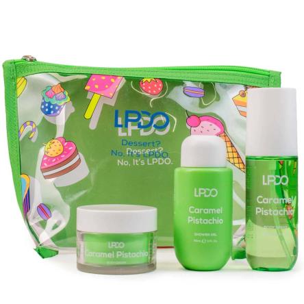 Lpdo summer kit body spray 90 ml + body wash 90 ml + body cream 50 ml caramel pistachio