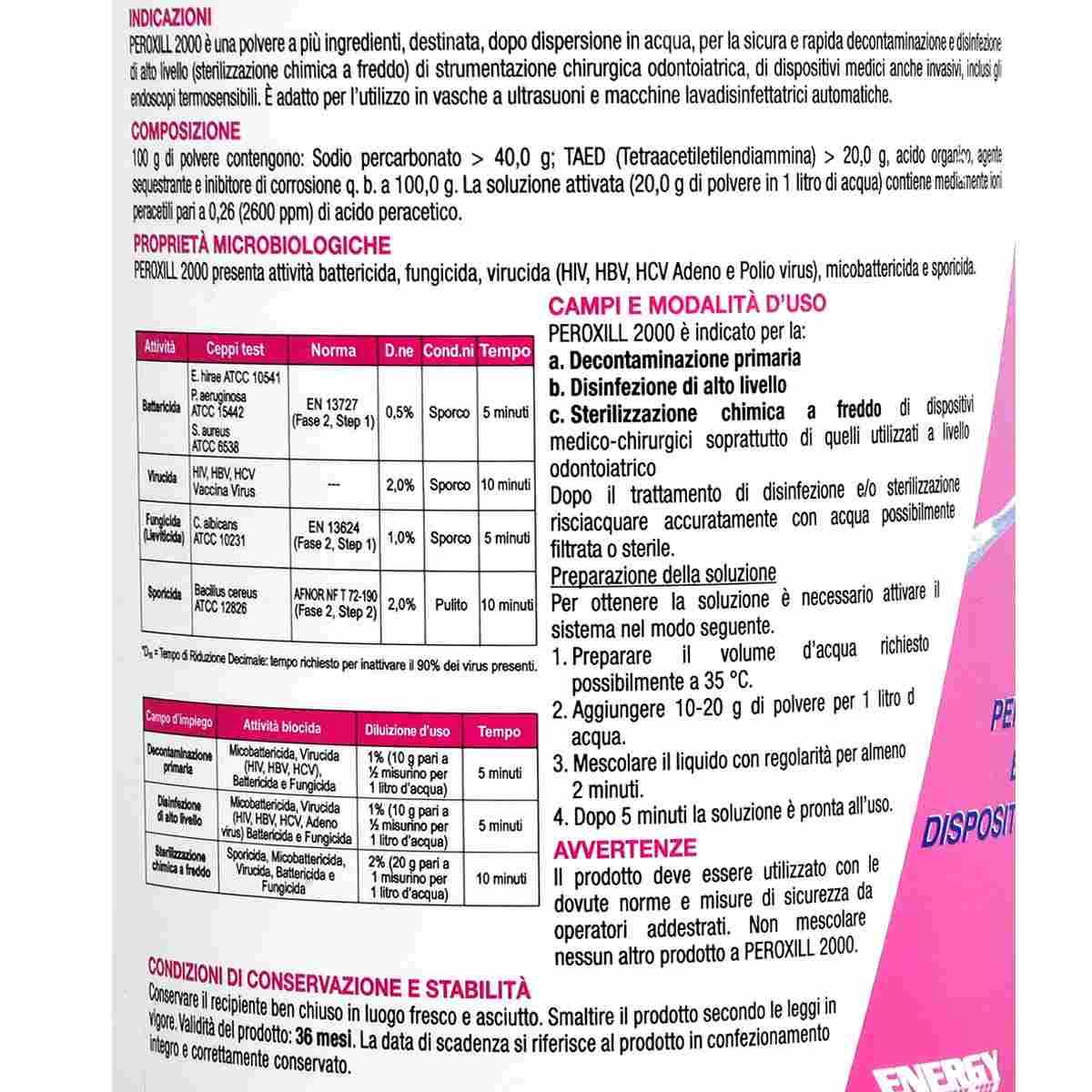 Peroxill 1kg miscela polvere peracetico