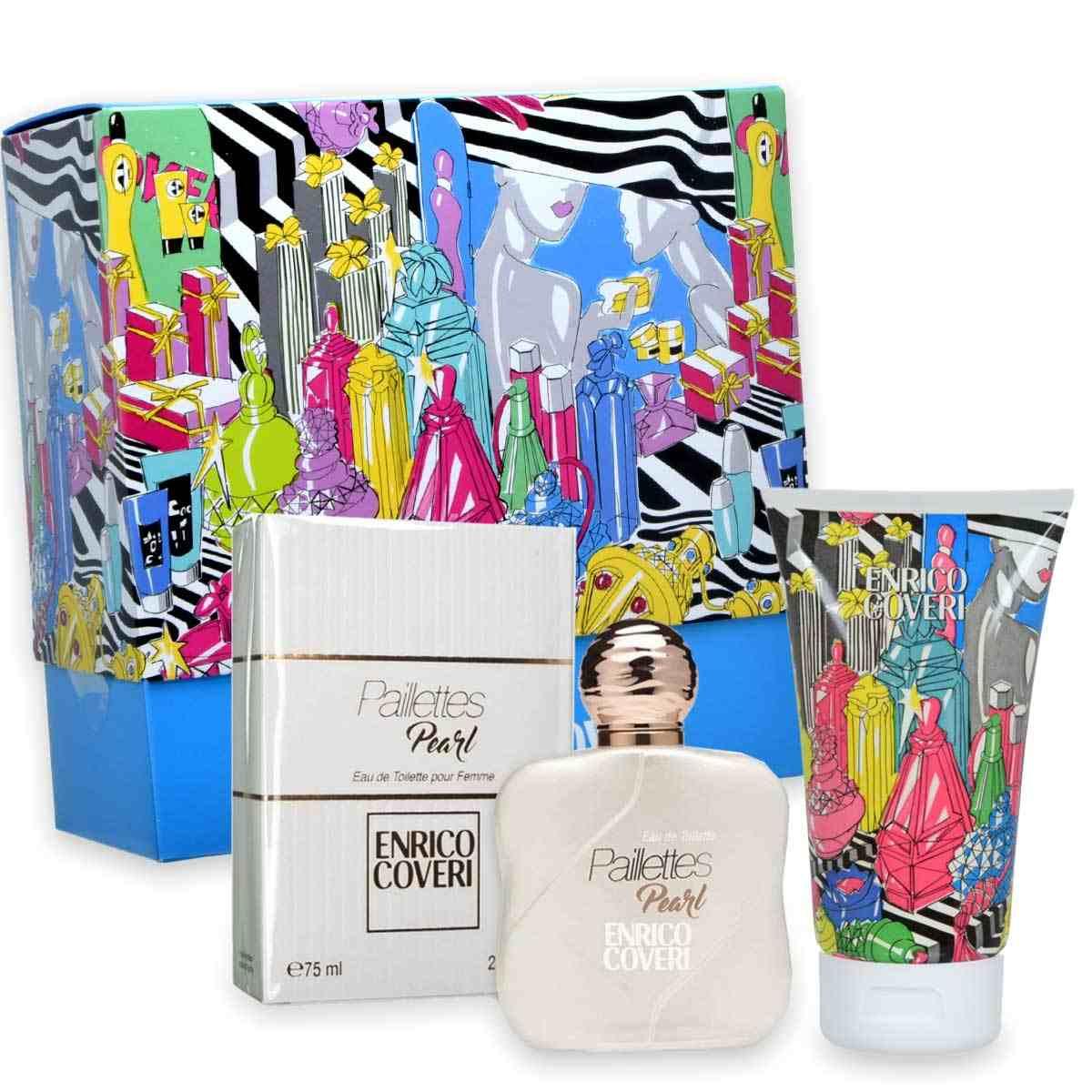 Enrico coveri coffret pailettes pearl edt 75 ml + body lotion 150 ml