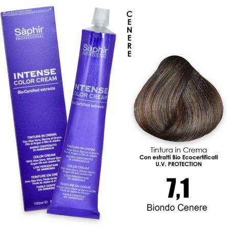 Saphir  intense color cream -  7.1 biondo cenere