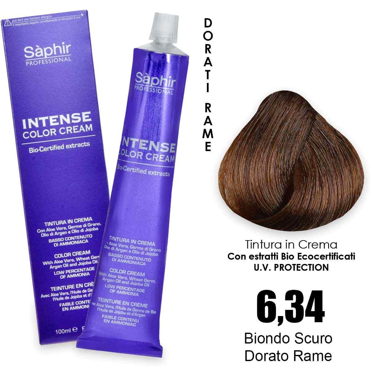 Saphir  intense color cream - 6.34  biondo scuro dorato rame