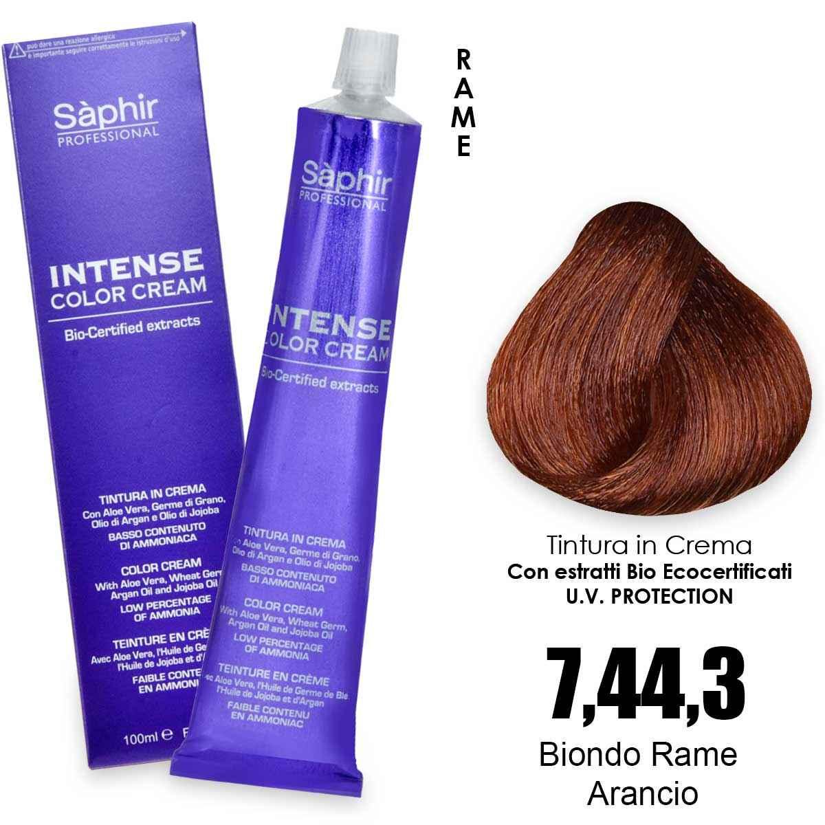 Saphir  intense color cream - 7.44.3  biondo rame arancio