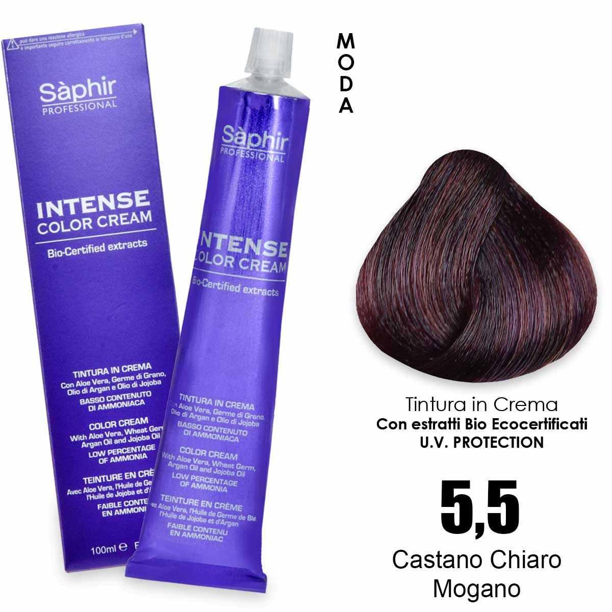 Saphir  intense color cream - 5.5 castano chiaro mogano