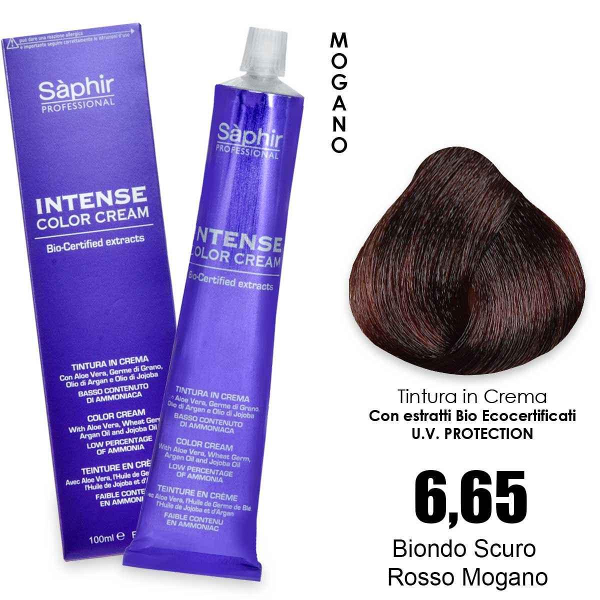 Saphir  intense color cream - 6.65 biondo scuro rosso mogano