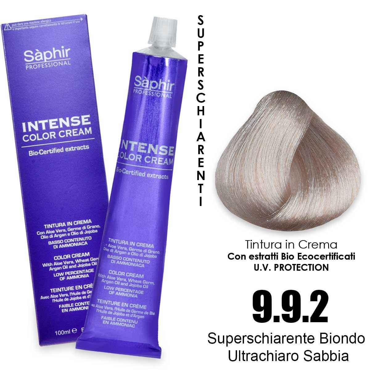 Saphir  intense color cream - 9.9.2   superschiarente biondo ultrachiaro sabbia