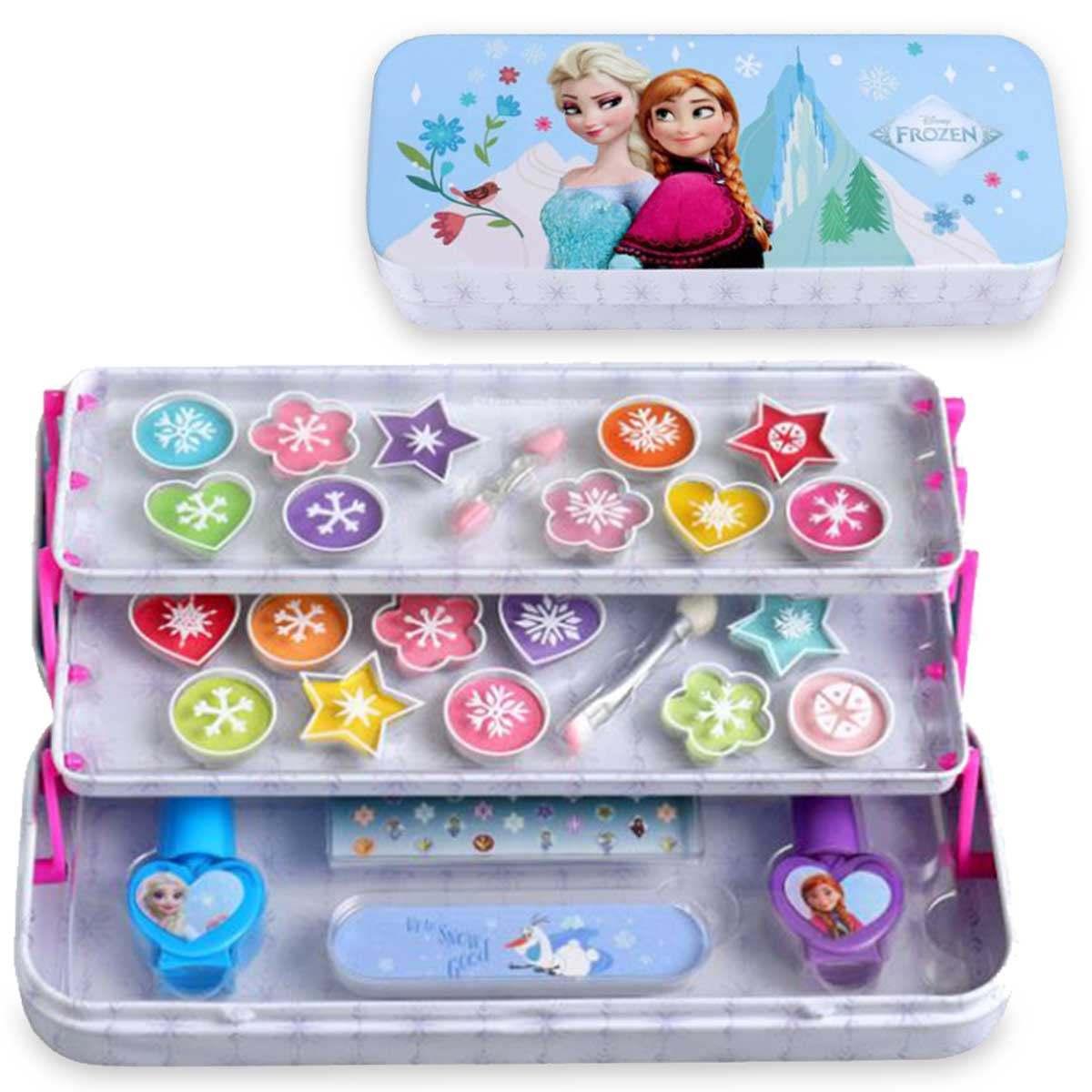 Frozen makeup tin with 3 folding trays