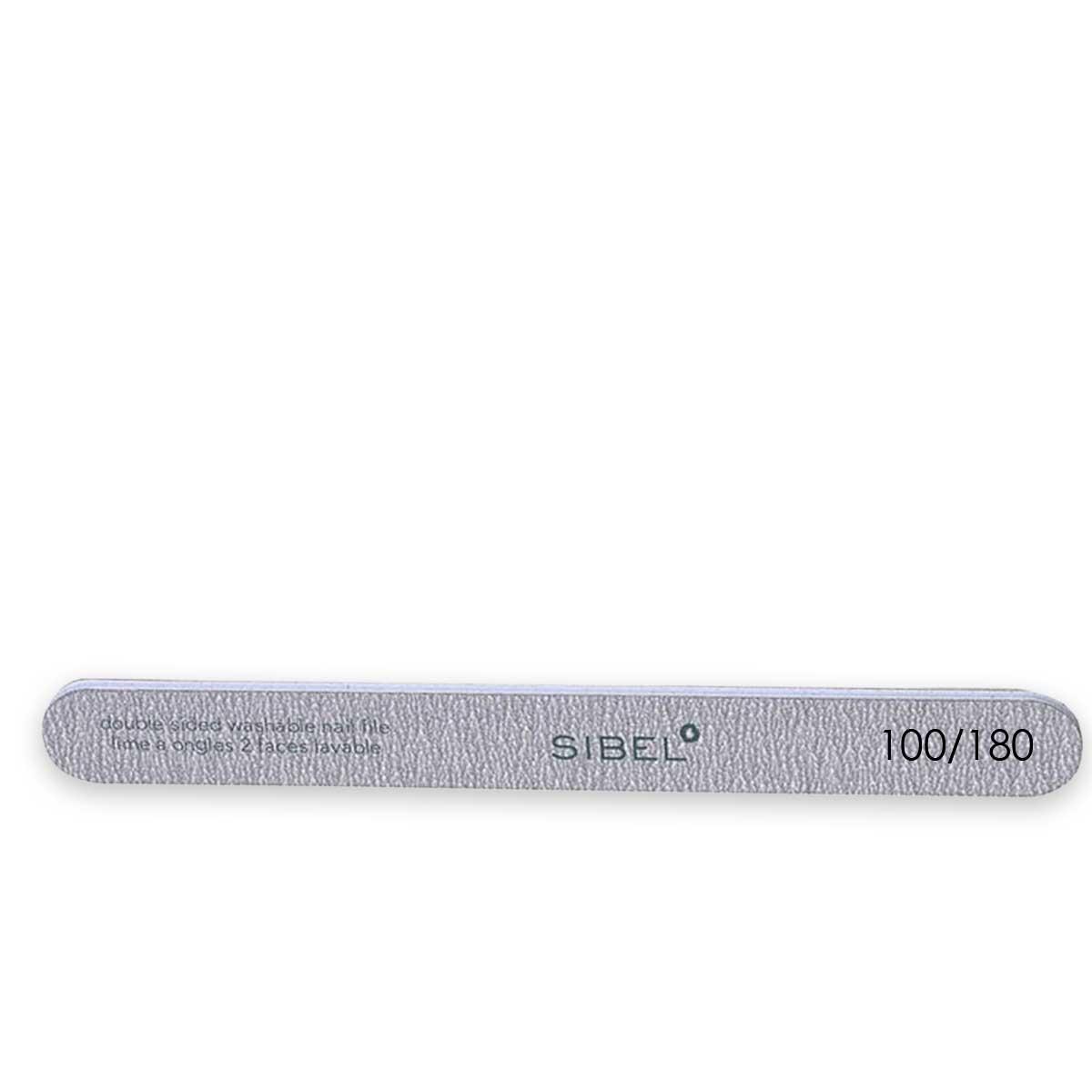 Sibel emery nail file 2-way straight 100/180 zebra 10 pcs