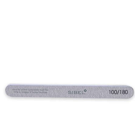 Sibel emery nail file 2-way straight 100/180 zebra 10 pcs