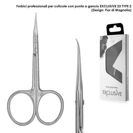 Staleks forbici professionali per cuticole con uncino exclusive 23 misura 2  (magnolia)