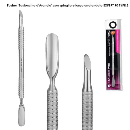 Staleks spatola per manicure expert 90 tipo 2 (punta bastoncino darancio + punta larga arrotondata)