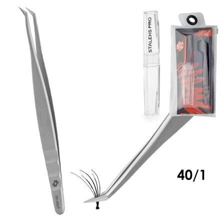 Staleks pinzetta professionale per ciglia expert 40 tipo 1 (a forma di l, 50 ')