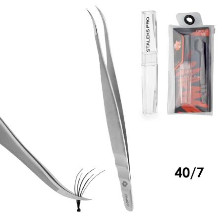 Staleks pinzetta professionale per ciglia expert 40 tipo 7 (curva)