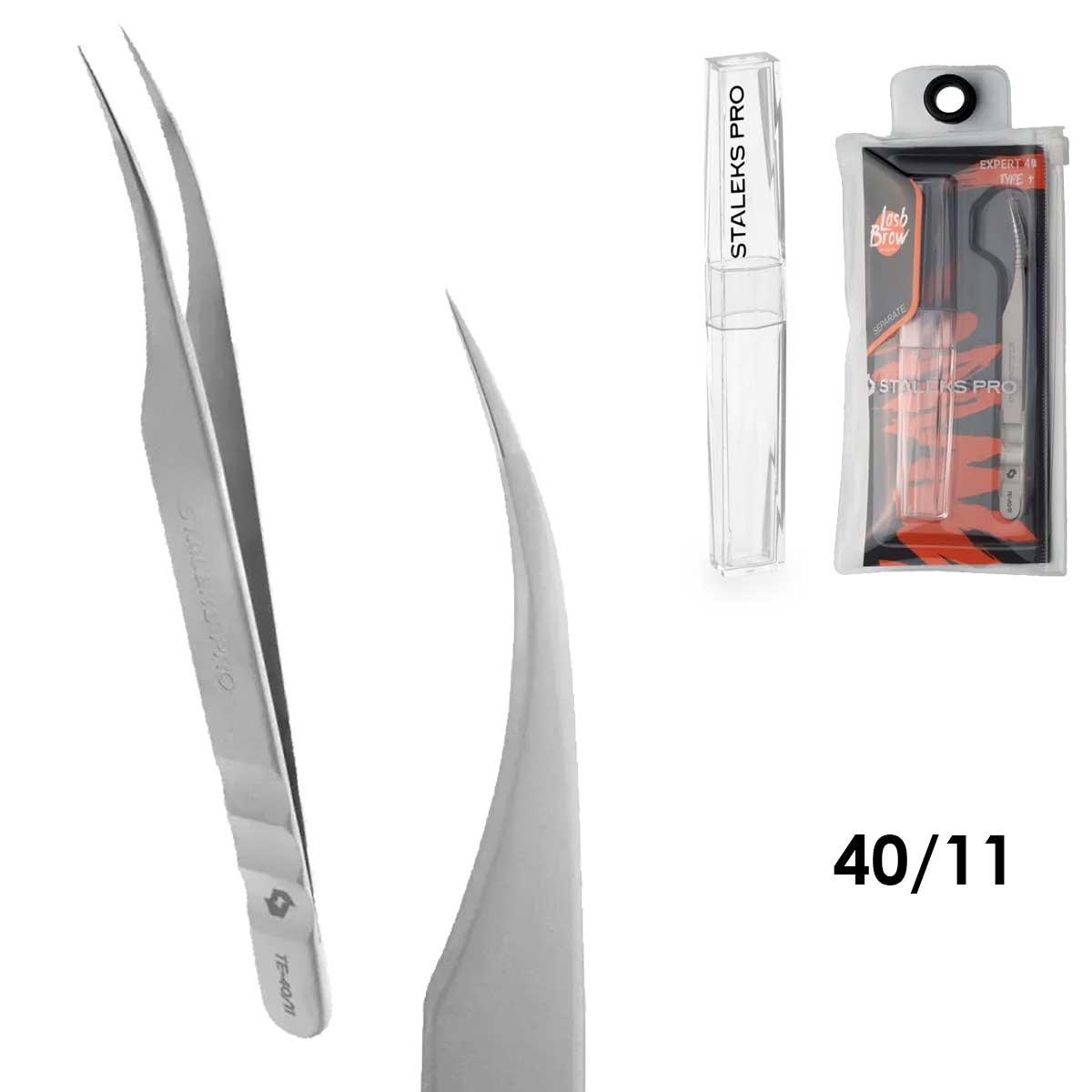 Staleks pinzetta professionale per ciglia expert 40 tipo 11 (curva)