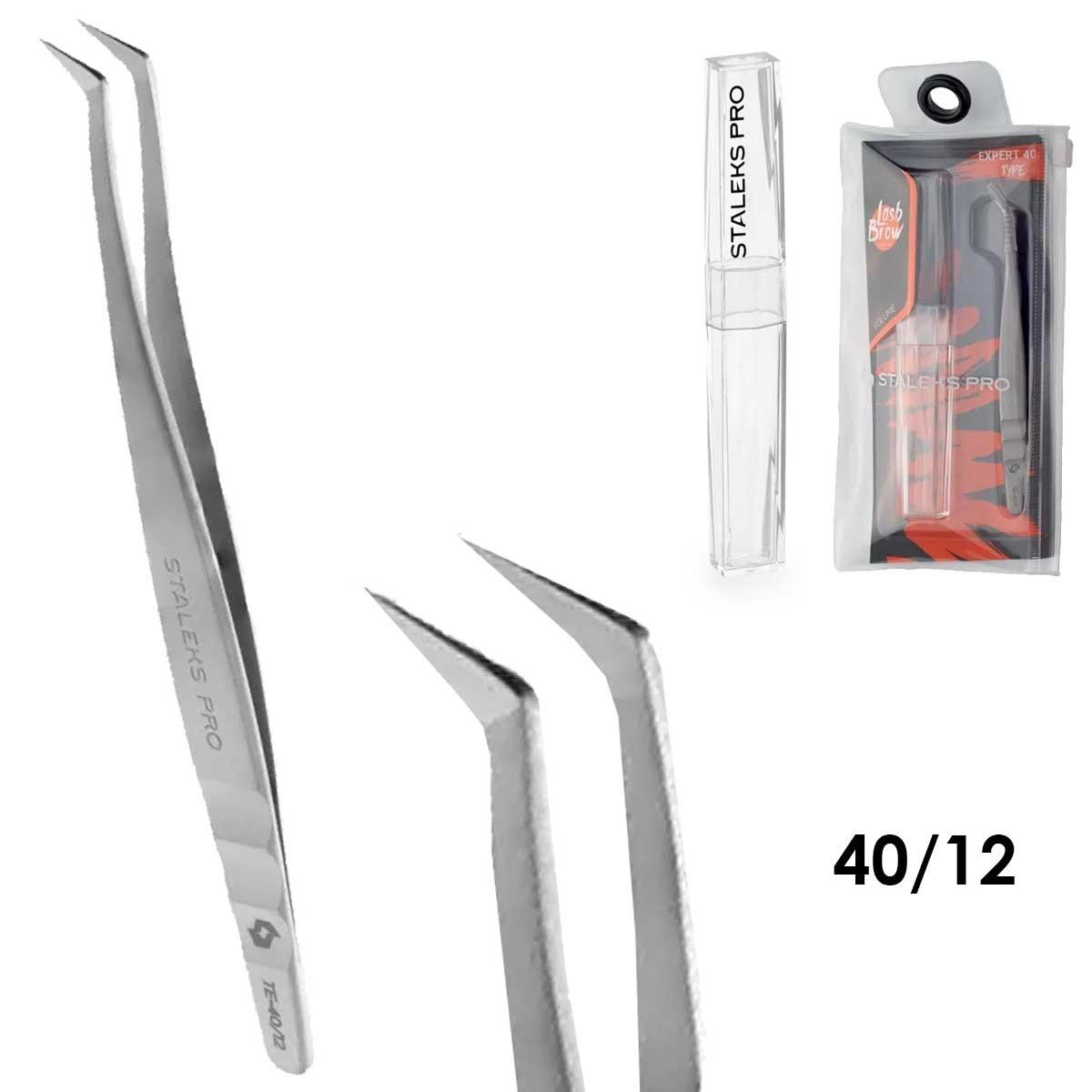 Staleks pinzetta professionale per ciglia expert 40 tipo 12 (slipper, 65 ')