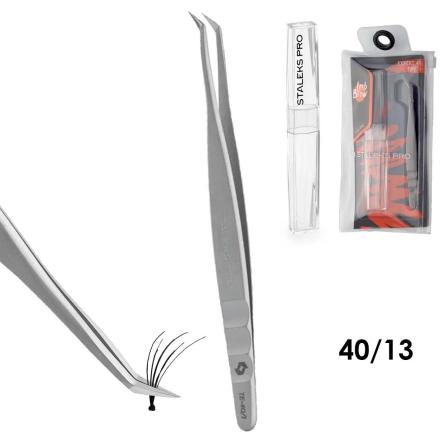 Staleks pinzetta professionale per ciglia expert 40 tipo 13 (a forma di l, 40')