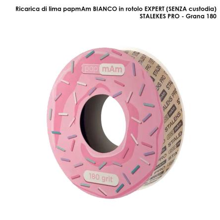Staleks nastro di ricambio papmam expert per bobina in plastica staleks pro, grana 180