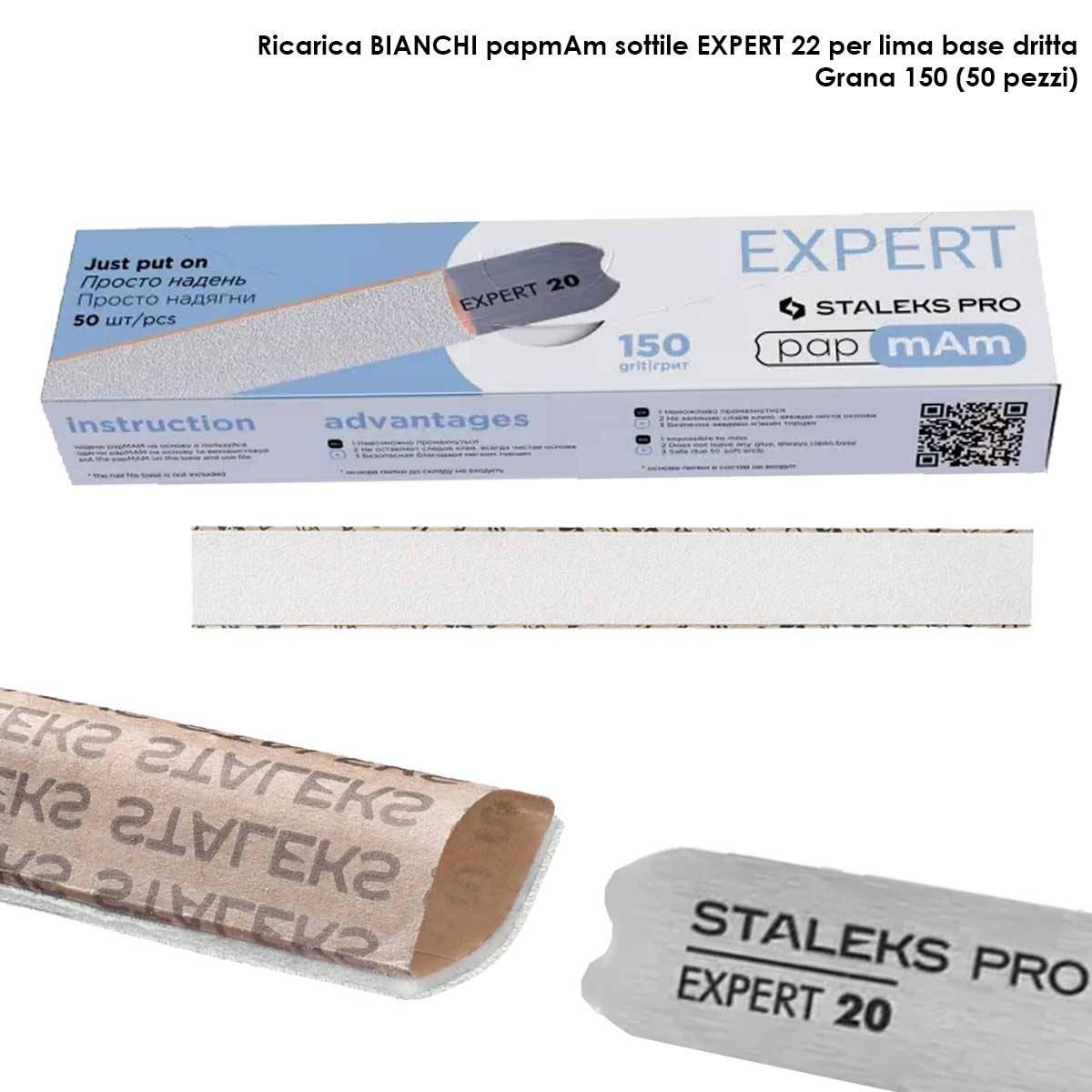 Staleks file di ricambio papmam per lima dritta expert 22, grana 150 (50 pz.)
